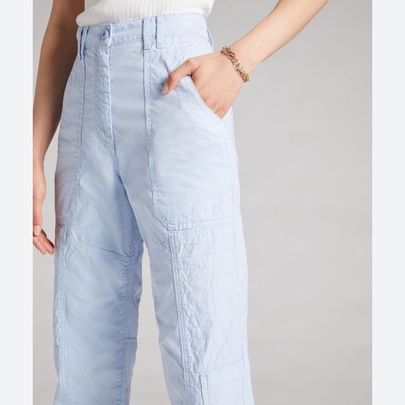Maeve Light Blue Tapered Cargo Pants Womens 6 - Picture 2 of 5
